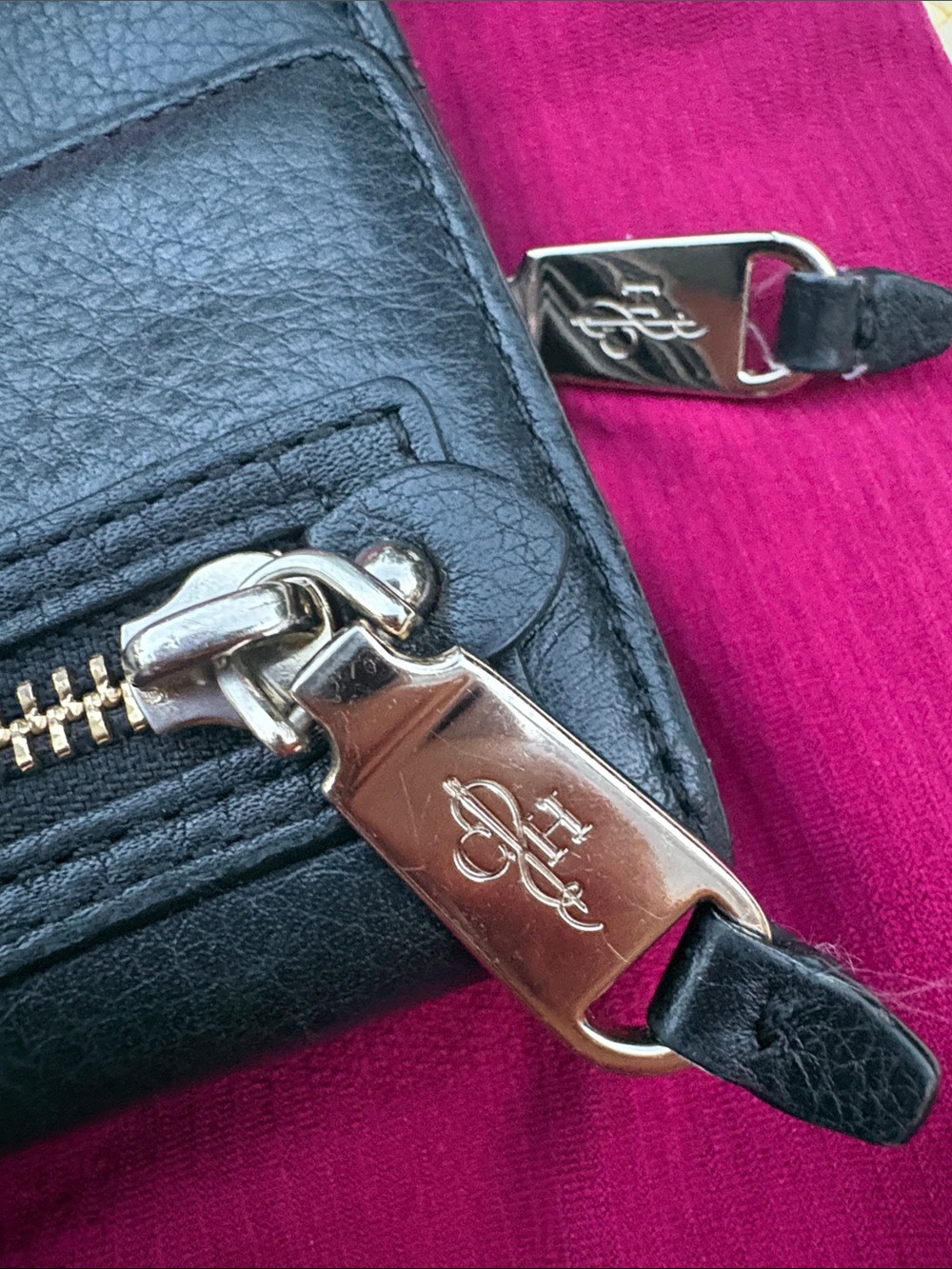 Cole Haan Black Leather Zip Wallet with Silver Hardware - Picture 8 of 8